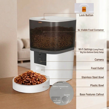Smart Wifi Pet Feeder with HD Camera