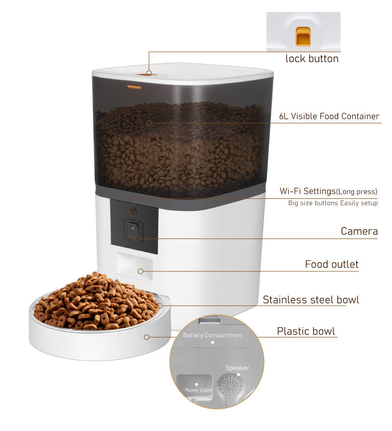 Smart Wifi Pet Feeder with HD Camera
