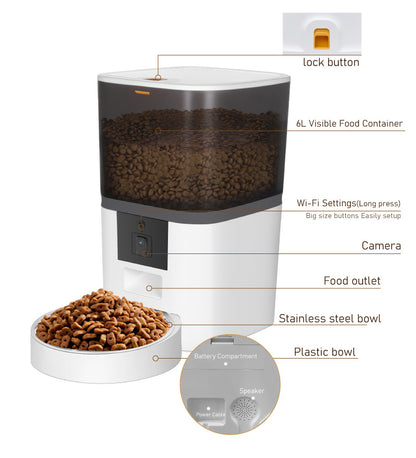 Smart Wifi Pet Feeder with HD Camera